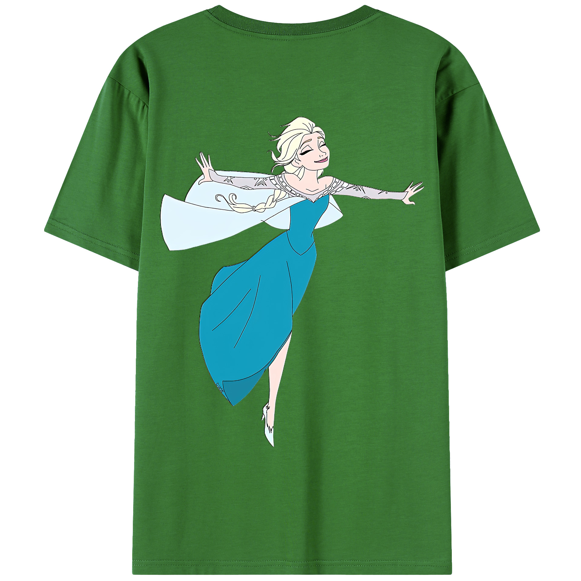 （画像用） アナと雪の女王 アンナ エルサ Frozen Anna Elsa レディース半袖Tシャツ(バックプリント)